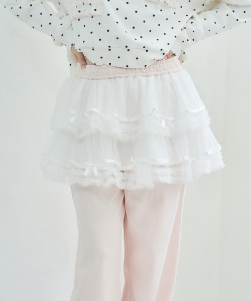 Lolime by mellfy memory(ロリミー バイ メルフィーメモリー)の「tulle layered skirt pants(スウェットパンツ・レディース・ピンク/グレー・M/LL)」の20枚目の写真