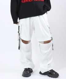 Salong hameu | チェーン付ワイドシルエットカーゴパンツ メンズ レディース ユニセックス/サブカルファッション/病み系/地雷系界隈(カーゴパンツ)