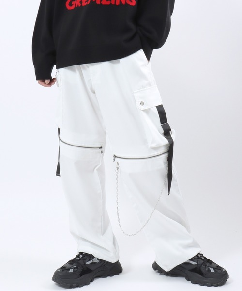 セール】チェーン付ワイドシルエットカーゴパンツ メンズ レディース