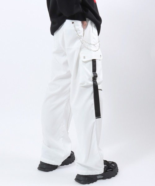 セール】チェーン付ワイドシルエットカーゴパンツ メンズ レディース