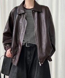 オーバーサイズ」に該当するライダースジャケットファッション通販