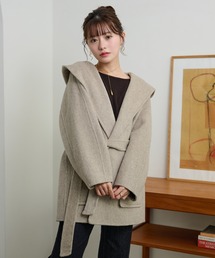 LAULEN | cotton wool hooded middle coat /コットンウールフード付きミドルコート(その他アウター)