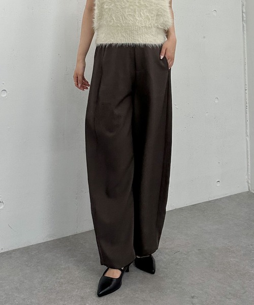 archives（アルシーヴ）の「カーブスラックス（スラックス・レディース・ブラウン/ブラック/グレー・MEDIUM）」の3枚目の写真