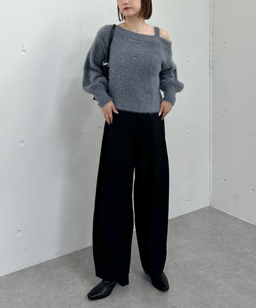 archives（アルシーヴ）の「カーブスラックス（スラックス・レディース・ブラウン/ブラック/グレー・MEDIUM）」の18枚目の写真