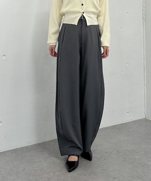 archives（アルシーヴ）の「カーブスラックス（スラックス・レディース・ブラウン/ブラック/グレー・MEDIUM）」の4枚目の写真