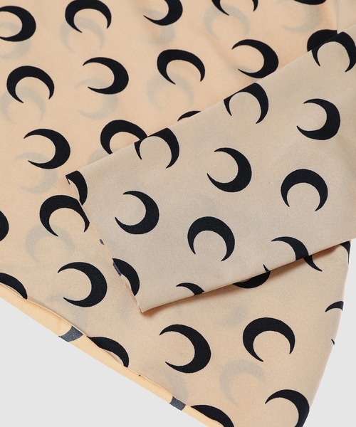 MARINE SERRE（マリーン・セル）の「MOON PRINTED JERSEY LS HIGHNECK TOP（Tシャツ/カットソー・レディース・ベージュ/ブラック×ピンク・M/S/XS）」の4枚目の写真