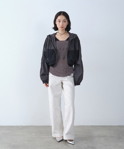 CODE A(コードエー)の「◆sensual lace sheer top(Tシャツ/カットソー・レディース・オフホワイト/グレー・00)」の4枚目の写真