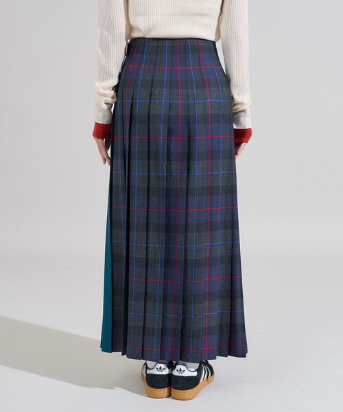 美品✽オニールオブダブリン Spick&Span 別注 マキシスカート GB10 オニールオブダブリン Spick&Span別注 キルトマキシスカート GB10