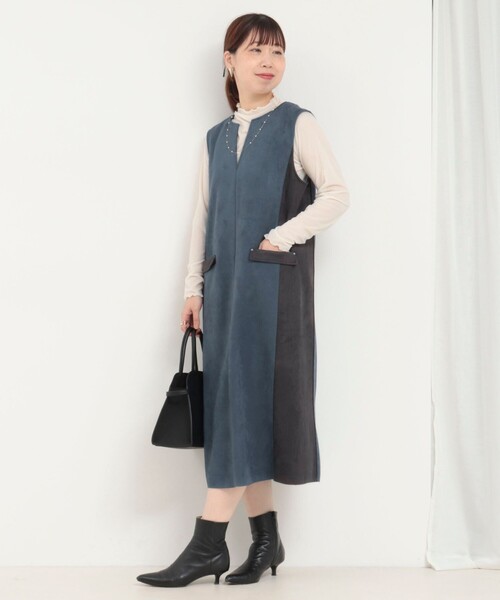 MICO COULIER(ミコクリエ)の「Wフェイスフェイクスエードワンピース(ワンピース・レディース・ブルー系その他/グレー系その他/レッド系その他・38)」の5枚目の写真