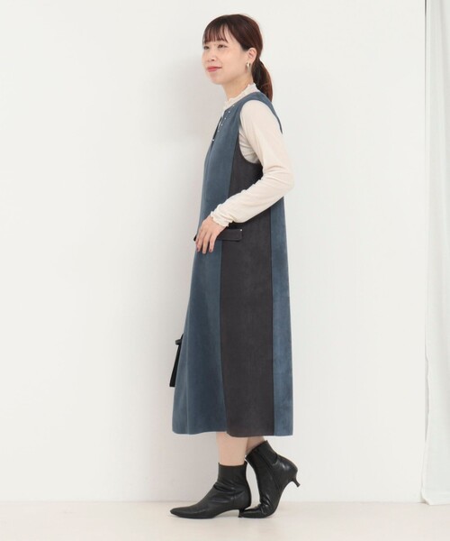 MICO COULIER(ミコクリエ)の「Wフェイスフェイクスエードワンピース(ワンピース・レディース・ブルー系その他/グレー系その他/レッド系その他・38)」の6枚目の写真