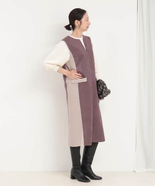 MICO COULIER(ミコクリエ)の「Wフェイスフェイクスエードワンピース(ワンピース・レディース・ブルー系その他/グレー系その他/レッド系その他・38)」の9枚目の写真