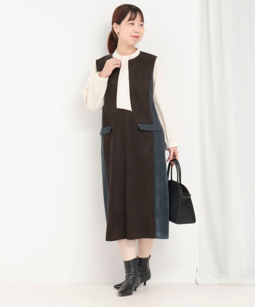 MICO COULIER(ミコクリエ)の「Wフェイスフェイクスエードワンピース(ワンピース・レディース・ブルー系その他/グレー系その他/レッド系その他・38)」の12枚目の写真