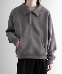 RUUBON([{)́yRUUBONzfleece lined corduroy polo sweat / t[XChR[fC|XEFbg(|Vc)