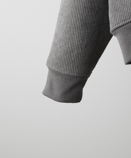 RUUBON（ルーボン）の「【RUUBON】fleece lined corduroy polo sweat / フリースラインドコーデュロイポロスウェット（スウェット・メンズ・グレー/ブラック・S/M/L）」の6枚目の写真