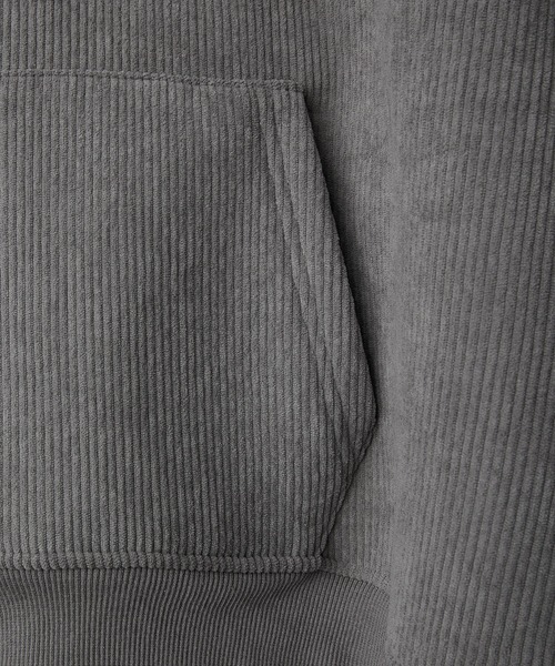 RUUBON（ルーボン）の「【RUUBON】fleece lined corduroy polo sweat / フリースラインドコーデュロイポロスウェット（スウェット・メンズ・グレー/ブラック・S/M/L）」の7枚目の写真