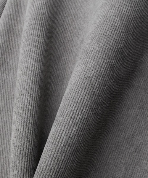 RUUBON（ルーボン）の「【RUUBON】fleece lined corduroy polo sweat / フリースラインドコーデュロイポロスウェット（スウェット・メンズ・グレー/ブラック・S/M/L）」の9枚目の写真