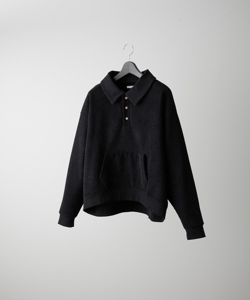 RUUBON（ルーボン）の「【RUUBON】fleece lined corduroy polo sweat / フリースラインドコーデュロイポロスウェット（スウェット・メンズ・グレー/ブラック・S/M/L）」の10枚目の写真