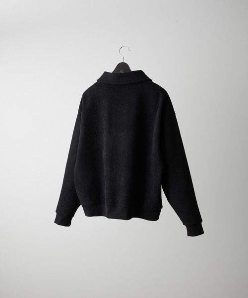 RUUBON（ルーボン）の「【RUUBON】fleece lined corduroy polo sweat / フリースラインドコーデュロイポロスウェット（スウェット・メンズ・グレー/ブラック・S/M/L）」の11枚目の写真