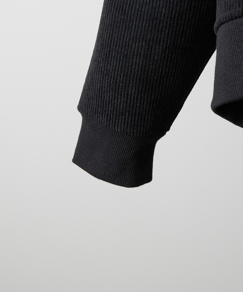 RUUBON（ルーボン）の「【RUUBON】fleece lined corduroy polo sweat / フリースラインドコーデュロイポロスウェット（スウェット・メンズ・グレー/ブラック・S/M/L）」の14枚目の写真