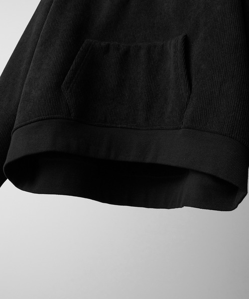 RUUBON（ルーボン）の「【RUUBON】fleece lined corduroy polo sweat / フリースラインドコーデュロイポロスウェット（スウェット・メンズ・グレー/ブラック・S/M/L）」の16枚目の写真