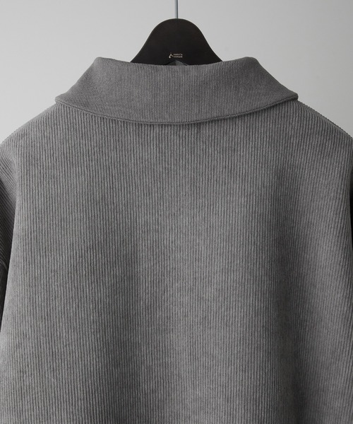 RUUBON（ルーボン）の「【RUUBON】fleece lined corduroy polo sweat / フリースラインドコーデュロイポロスウェット（スウェット・メンズ・グレー/ブラック・S/M/L）」の5枚目の写真