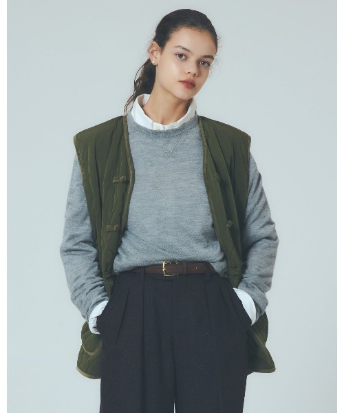 THE SHINZONE（ザ　シンゾーン）の「THE SHINZONE QUILTING CHINA BUTTON VEST 25AMSJK06（ベスト・レディース・ブラック/カーキ・FREE）」の5枚目の写真