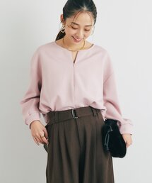 un dix cors | 《楽ちんキレイ見え》ハーフジップダンボールポンチョ(Tシャツ/カットソー)