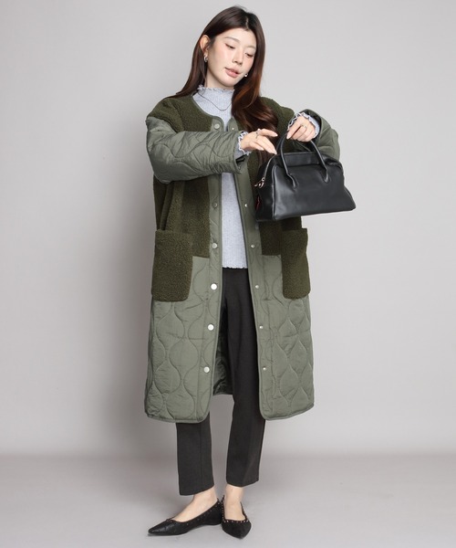 ボアキルティングコート（ノーカラーコート）｜by LEGNA（バイレグナ