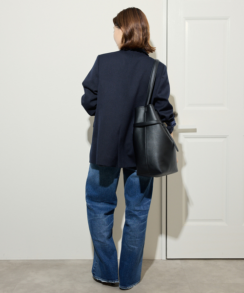 SLOBE IENA（スローブイエナ）の「《追加》TRダブルブレストジャケット（テーラードジャケット・レディース・ネイビー/ベージュ・FREE）」の3枚目の写真