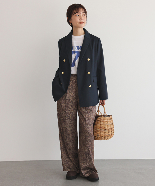 SLOBE IENA（スローブイエナ）の「《追加》TRダブルブレストジャケット（テーラードジャケット・レディース・ネイビー/ベージュ・FREE）」の9枚目の写真