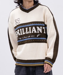 JOHN'S CLOSET（ジョンズクローゼット）の「【13】切替ジャガード Vネックニット（ニット/セーター・メンズ）」