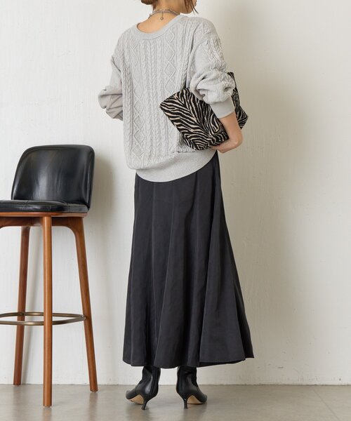 Jena espace merveilleux（ジェナ　エスパスメルヴェイユ）の「ナイロンピンタックフレアスカート（スカート・レディース・イエロー/ブラック/ライトグレー・FREE）」の8枚目の写真