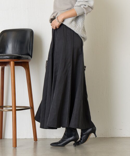 Jena espace merveilleux（ジェナ　エスパスメルヴェイユ）の「ナイロンピンタックフレアスカート（スカート・レディース・イエロー/ブラック/ライトグレー・FREE）」の10枚目の写真