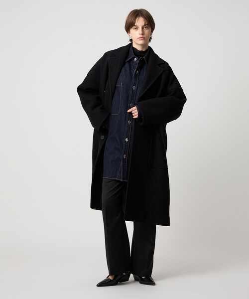 ASTRAET（アストラット）の「＜ASTRAET＞6ボタン テーラード コート（チェスターコート・レディース・ブラック・1/0）」の2枚目の写真