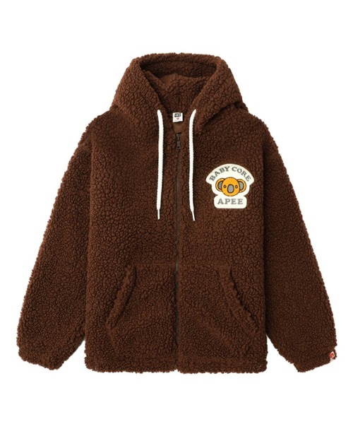 A BATHING APE(アベイシングエイプ)の「BABY CORE POLAR FLEECE JACKET(ブルゾン・レディース・ブラウン/アイボリー・FREE)」の2枚目の写真