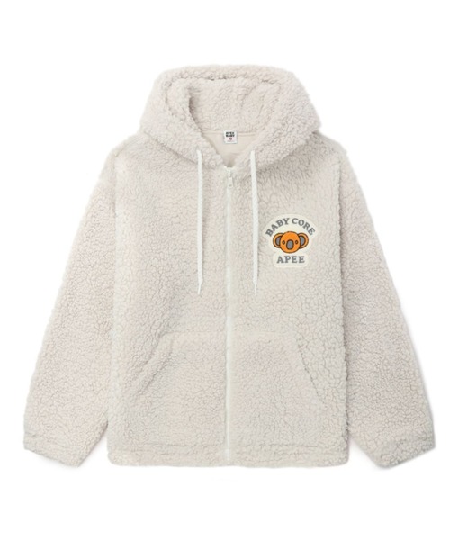 A BATHING APE(アベイシングエイプ)の「BABY CORE POLAR FLEECE JACKET(ブルゾン・レディース・ブラウン/アイボリー・FREE)」の1枚目の写真