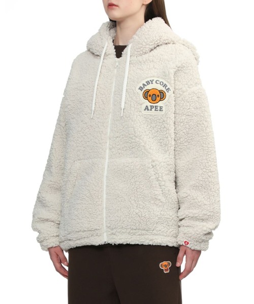 A BATHING APE(アベイシングエイプ)の「BABY CORE POLAR FLEECE JACKET(ブルゾン・レディース・ブラウン/アイボリー・FREE)」の5枚目の写真
