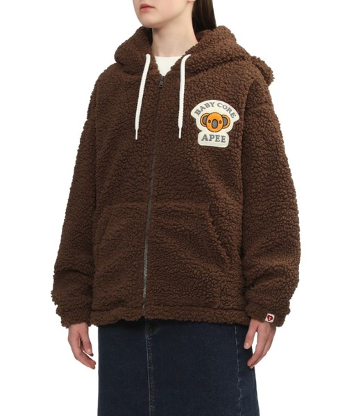 A BATHING APE(アベイシングエイプ)の「BABY CORE POLAR FLEECE JACKET(ブルゾン・レディース・ブラウン/アイボリー・FREE)」の6枚目の写真