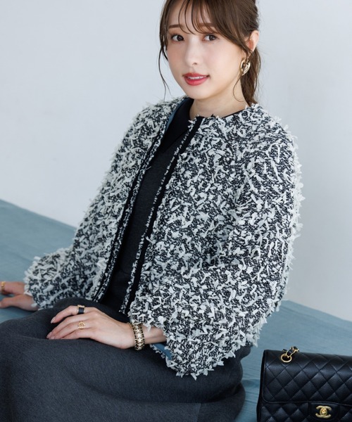 セール】【M Maglie le cassetto×冨張愛コラボ】ツイードで魅せる