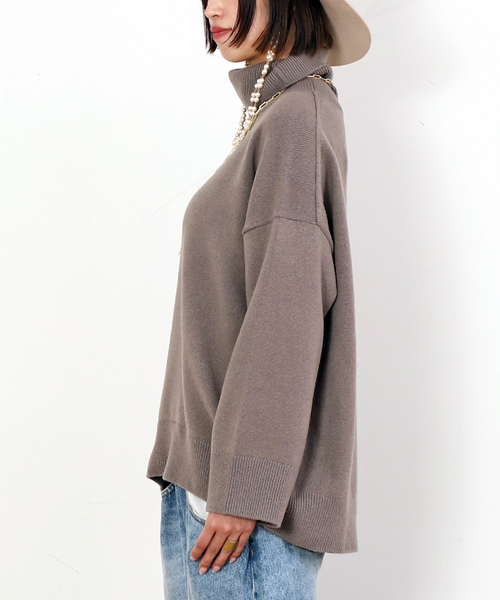 EVERYDAY I LIKE.（エヴリディアイライク）の「*ライトタートルニット（ニット/セーター・レディース・ウッド/ブラック・FREE）」の11枚目の写真