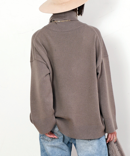 EVERYDAY I LIKE.（エヴリディアイライク）の「*ライトタートルニット（ニット/セーター・レディース・ウッド/ブラック・FREE）」の12枚目の写真