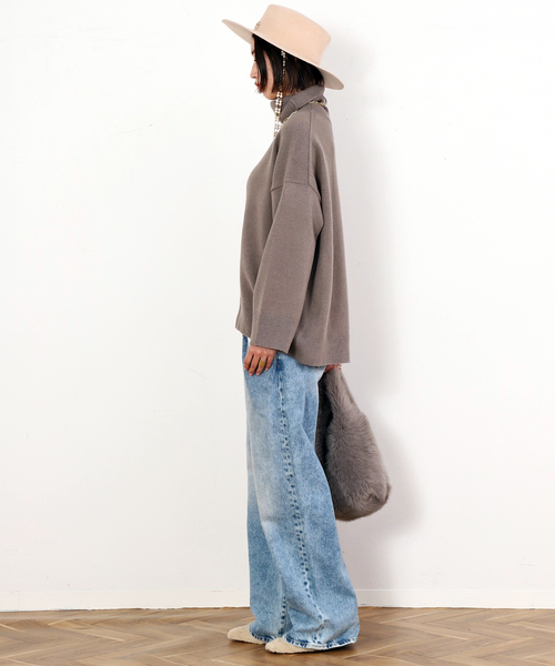 EVERYDAY I LIKE.（エヴリディアイライク）の「*ライトタートルニット（ニット/セーター・レディース・ウッド/ブラック・FREE）」の14枚目の写真