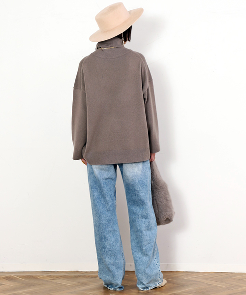 EVERYDAY I LIKE.（エヴリディアイライク）の「*ライトタートルニット（ニット/セーター・レディース・ウッド/ブラック・FREE）」の15枚目の写真