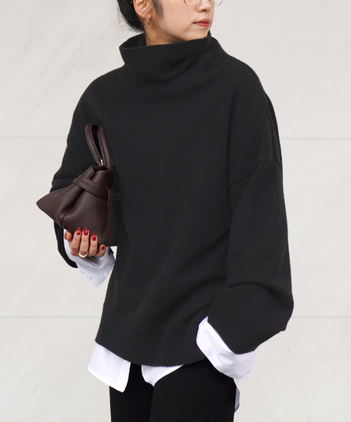 EVERYDAY I LIKE.（エヴリディアイライク）の「*ライトタートルニット（ニット/セーター・レディース・ウッド/ブラック・FREE）」の22枚目の写真