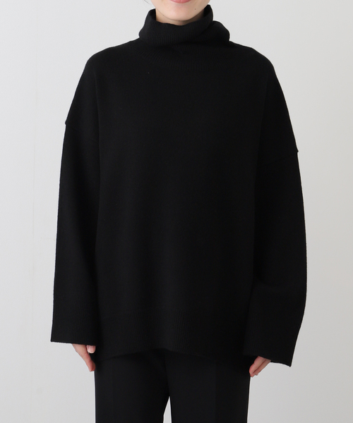 EVERYDAY I LIKE.（エヴリディアイライク）の「*ライトタートルニット（ニット/セーター・レディース・ウッド/ブラック・FREE）」の7枚目の写真