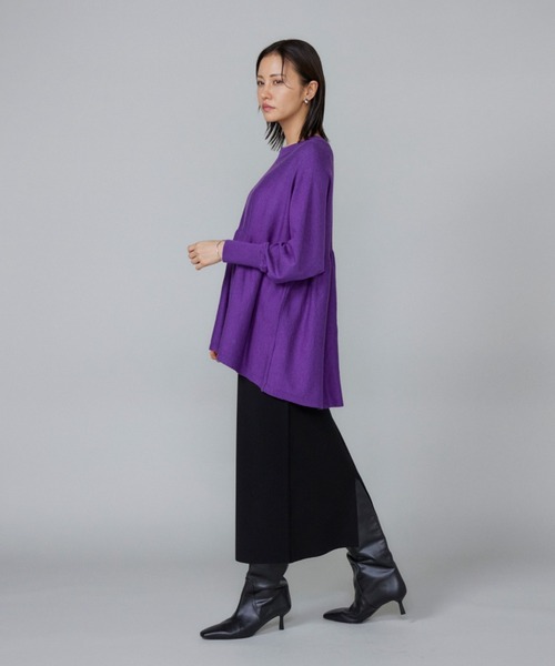 LE SOUK（ルスーク）の「ヘムギャザーニットプルオーバー（ニット/セーター・レディース・チャコールグレー/パープル/ブラウン系その他・フリー）」の11枚目の写真