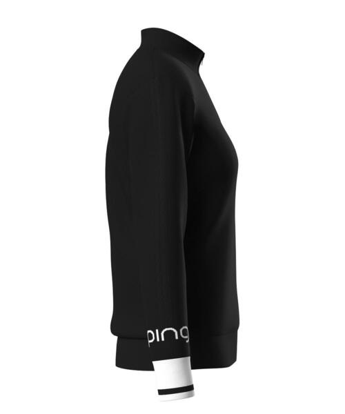 セール】【PING APPAREL】ハーフジップ袖ロゴジャカードニット