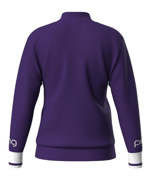 セール】【PING APPAREL】ハーフジップ袖ロゴジャカードニット