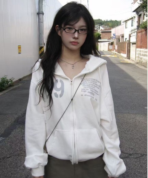 Lis ardent(リスアルダン)の「裏起毛ダブルジップフード付きスウェットアウター/4色展開(その他アウター・レディース・グレー/ホワイト/ブラウン/ネイビー・M)」の2枚目の写真