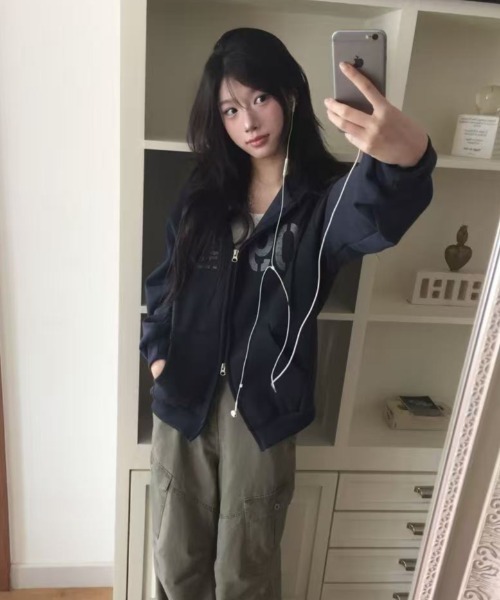 Lis ardent(リスアルダン)の「裏起毛ダブルジップフード付きスウェットアウター/4色展開(その他アウター・レディース・グレー/ホワイト/ブラウン/ネイビー・M)」の18枚目の写真